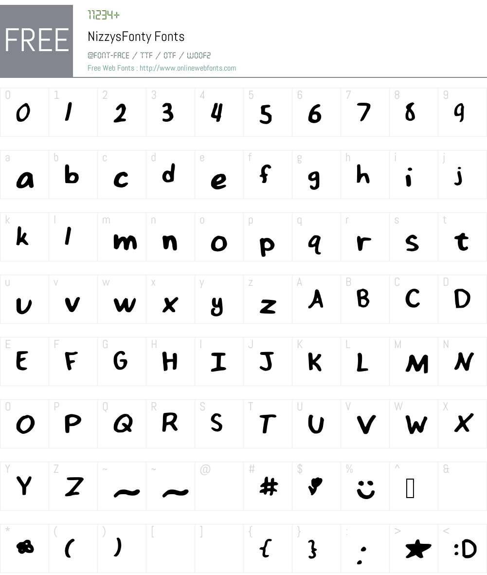 NizzysFonty Font Screenshots