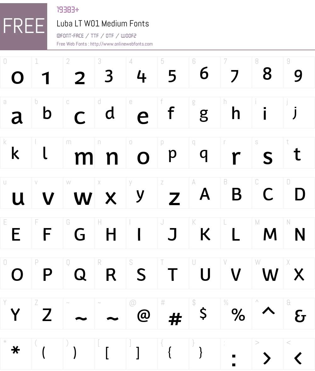 LubaLTW01-Medium Font Screenshots