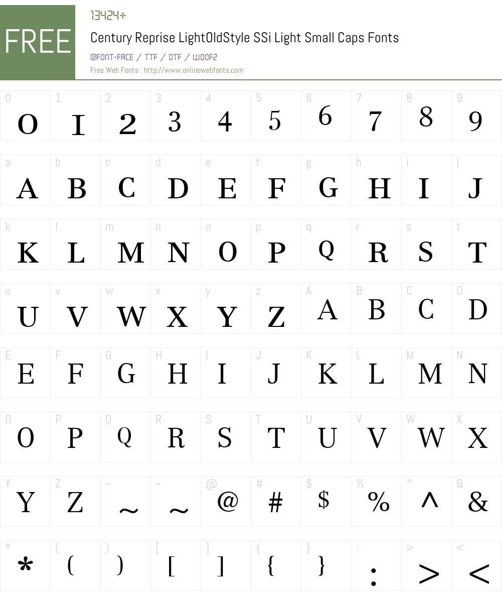Century Reprise LightOldStyle SSi Font Screenshots