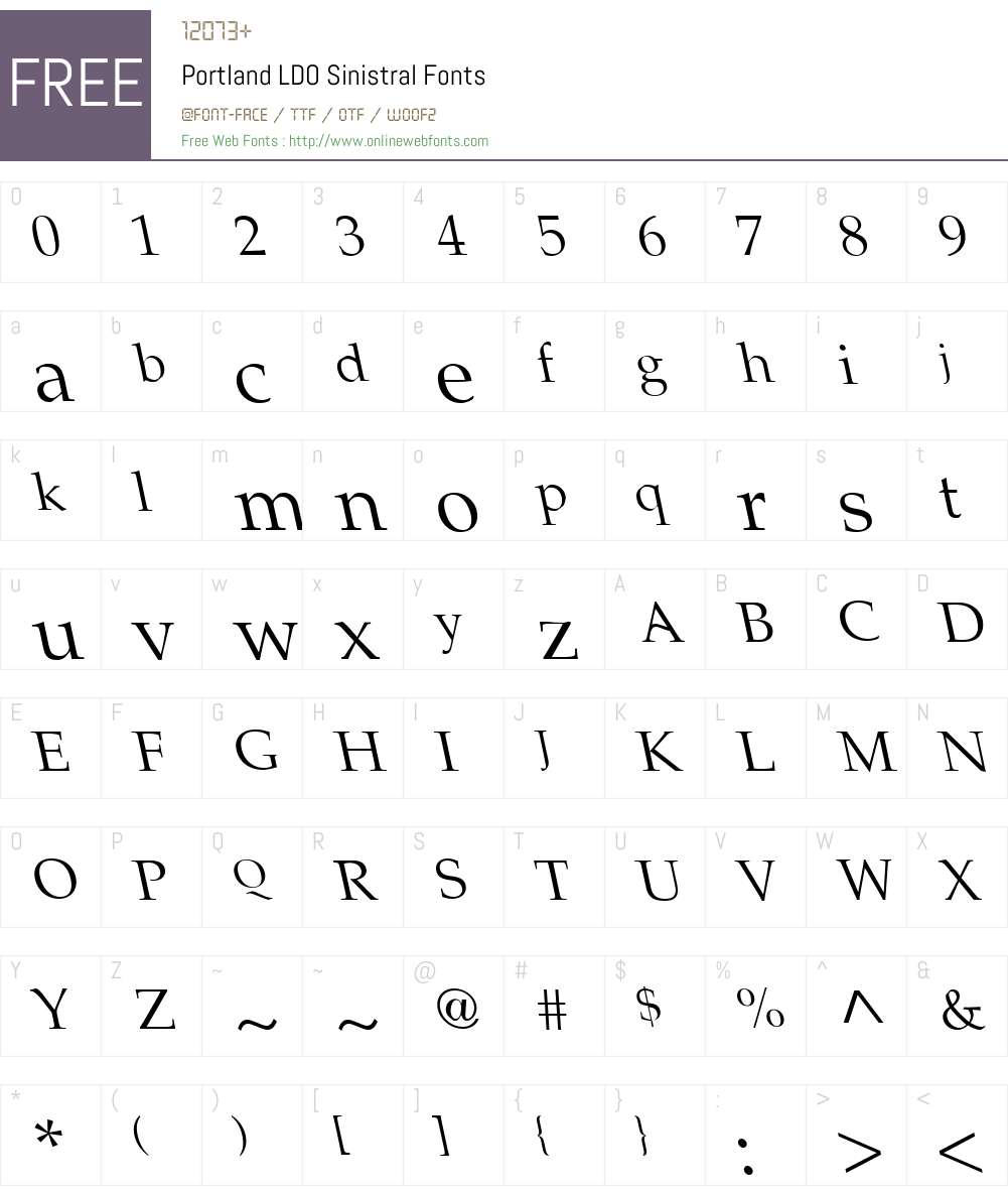 Portland LDO Font Screenshots