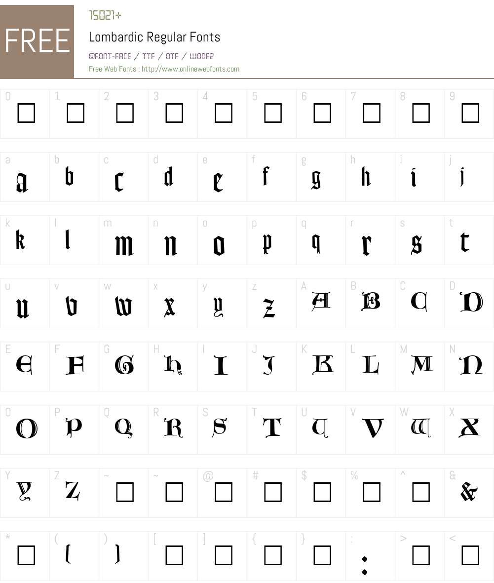 Lombardic Font Screenshots