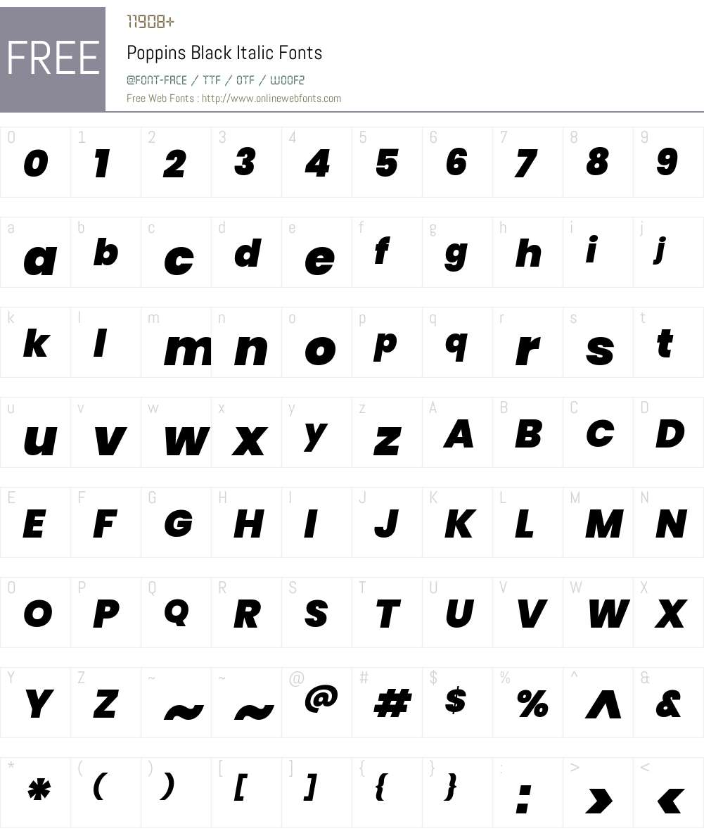 Poppins Black Font Screenshots