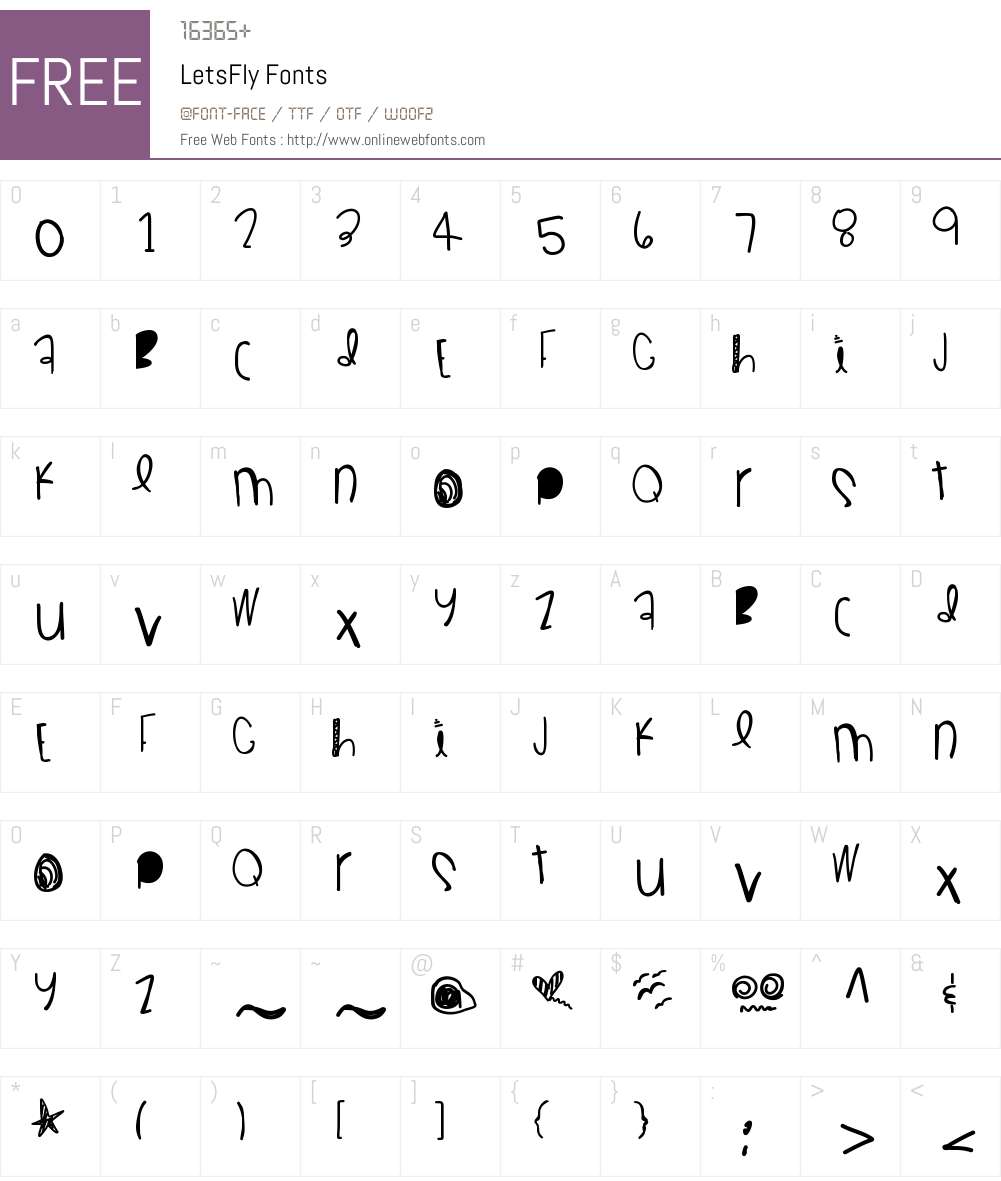 LetsFly Font Screenshots