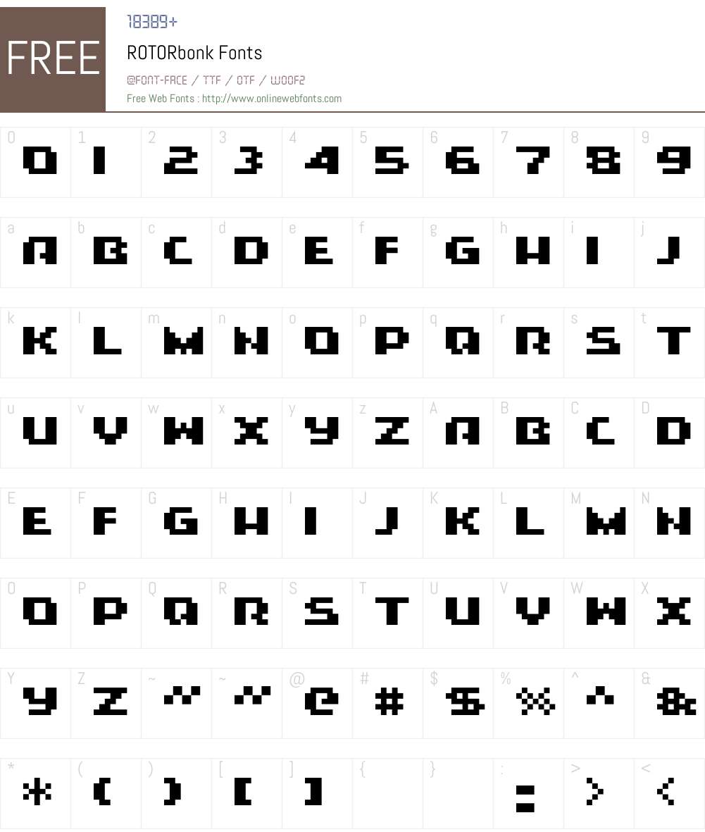 ROTORbonk Font Screenshots
