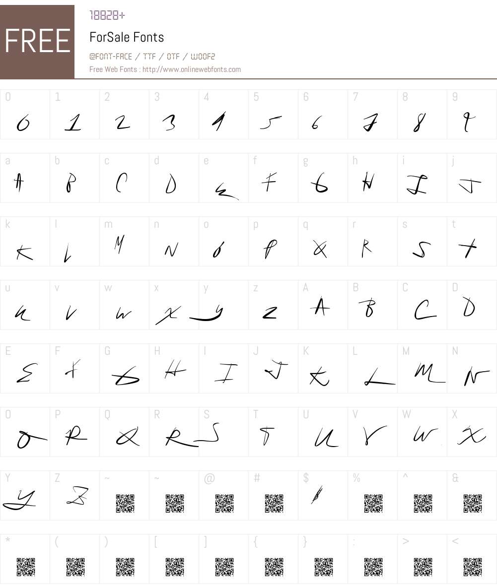 ForSale Font Screenshots