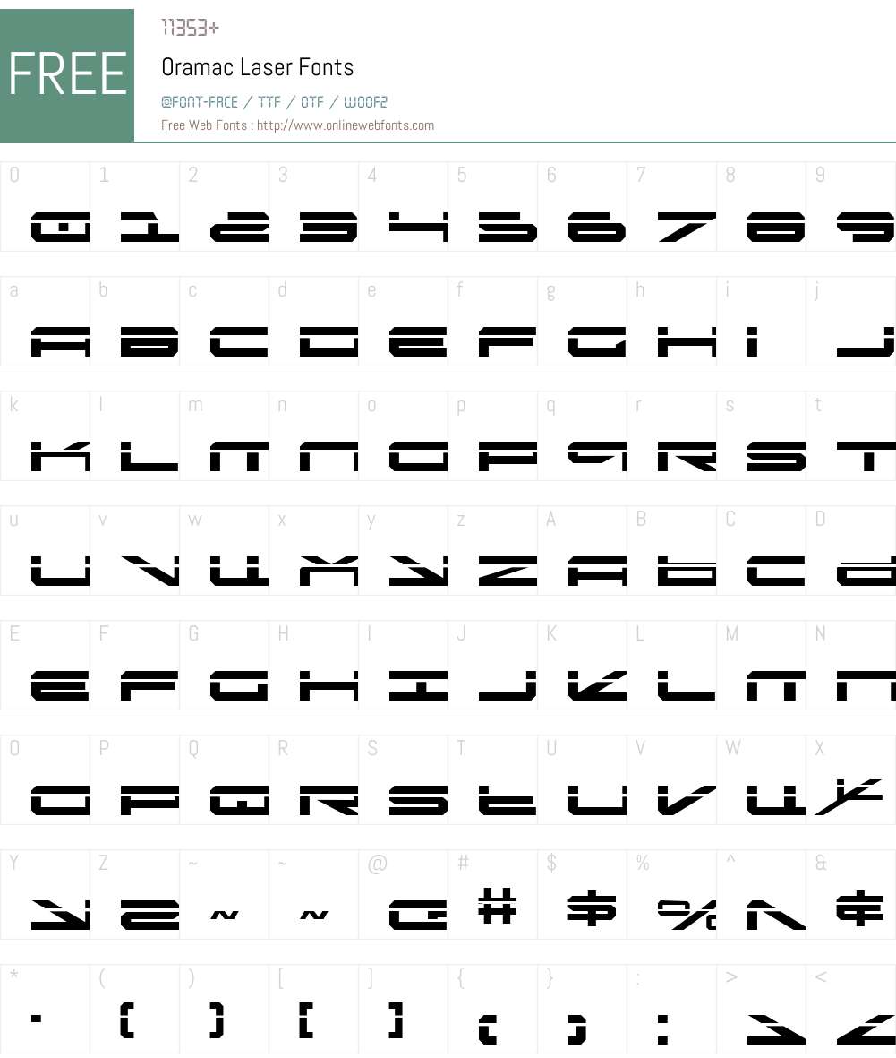 Oramac Laser Font Screenshots