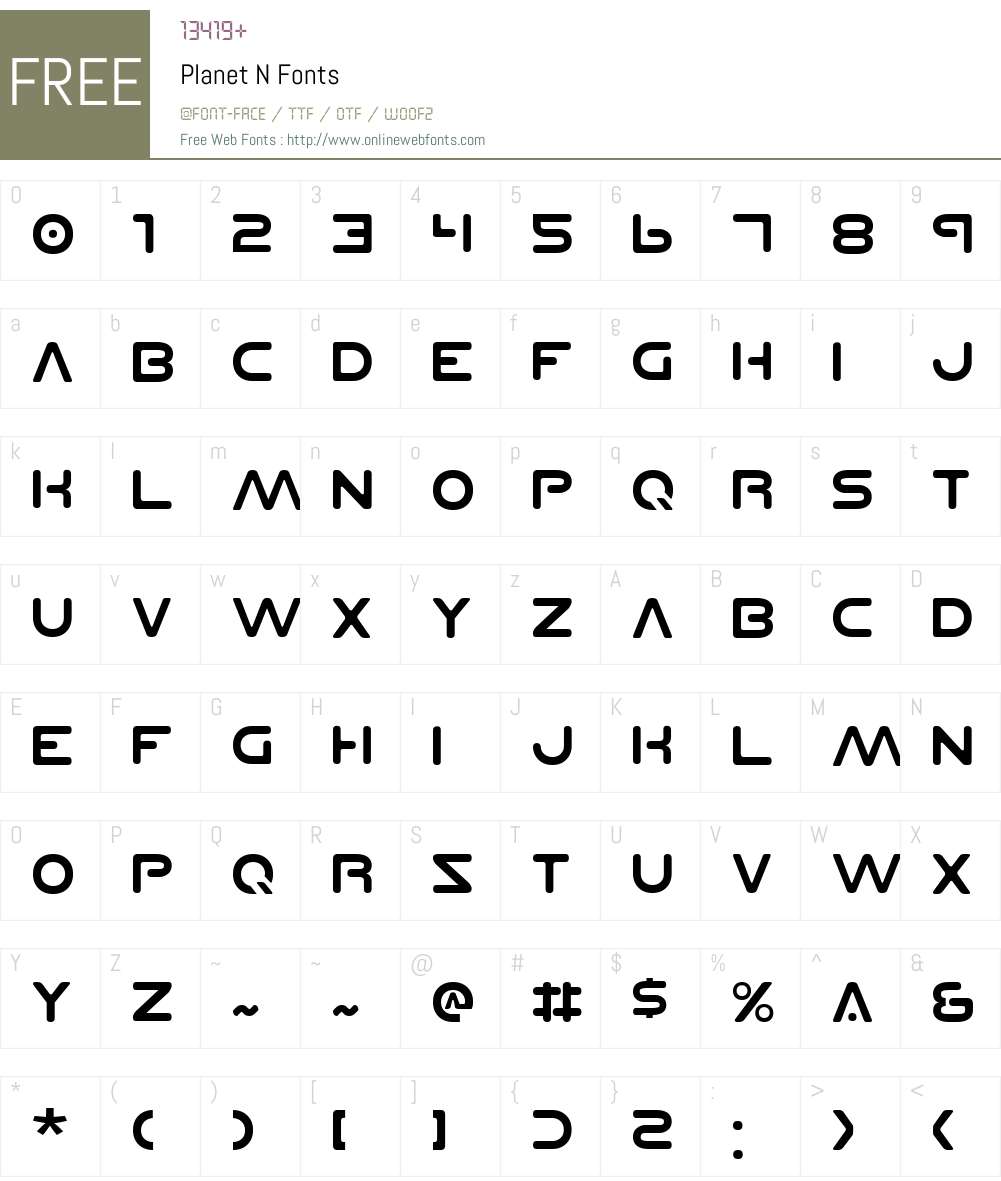 Planet N Font Screenshots