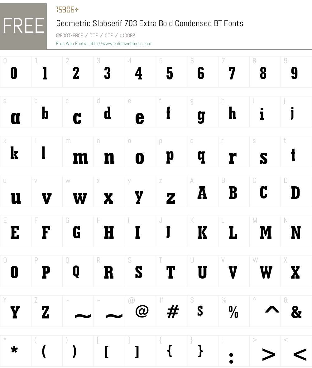 GeoSlab703 XBdCn BT Font Screenshots