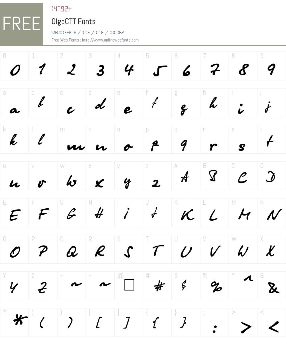OlgaCTT Font Screenshots