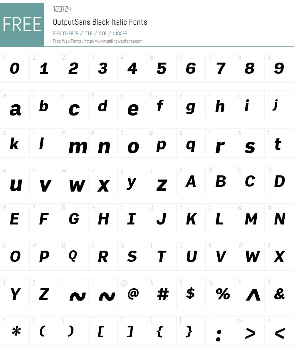 OutputSans Black Font Screenshots