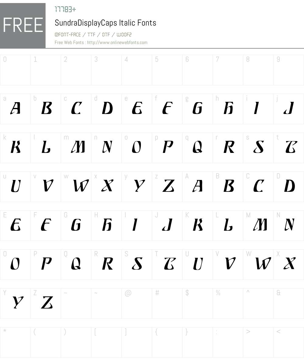 SundraDisplayCaps Font Screenshots