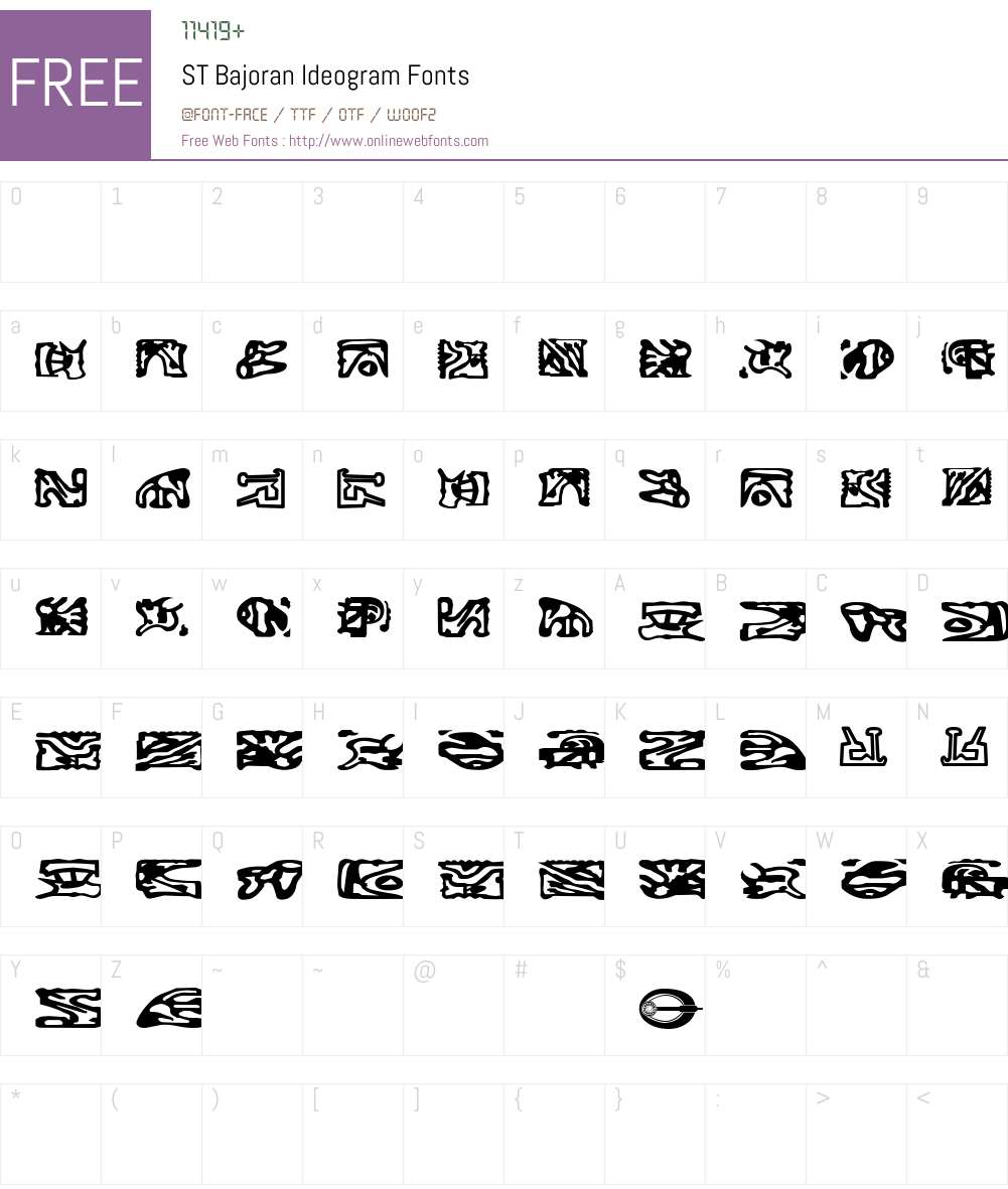 ST Bajoran Ideogram Font Screenshots