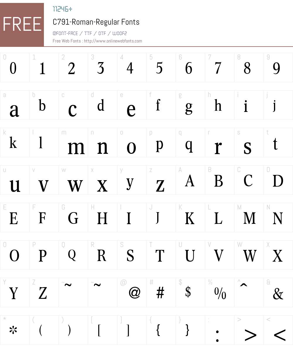 C791-Roman Font Screenshots