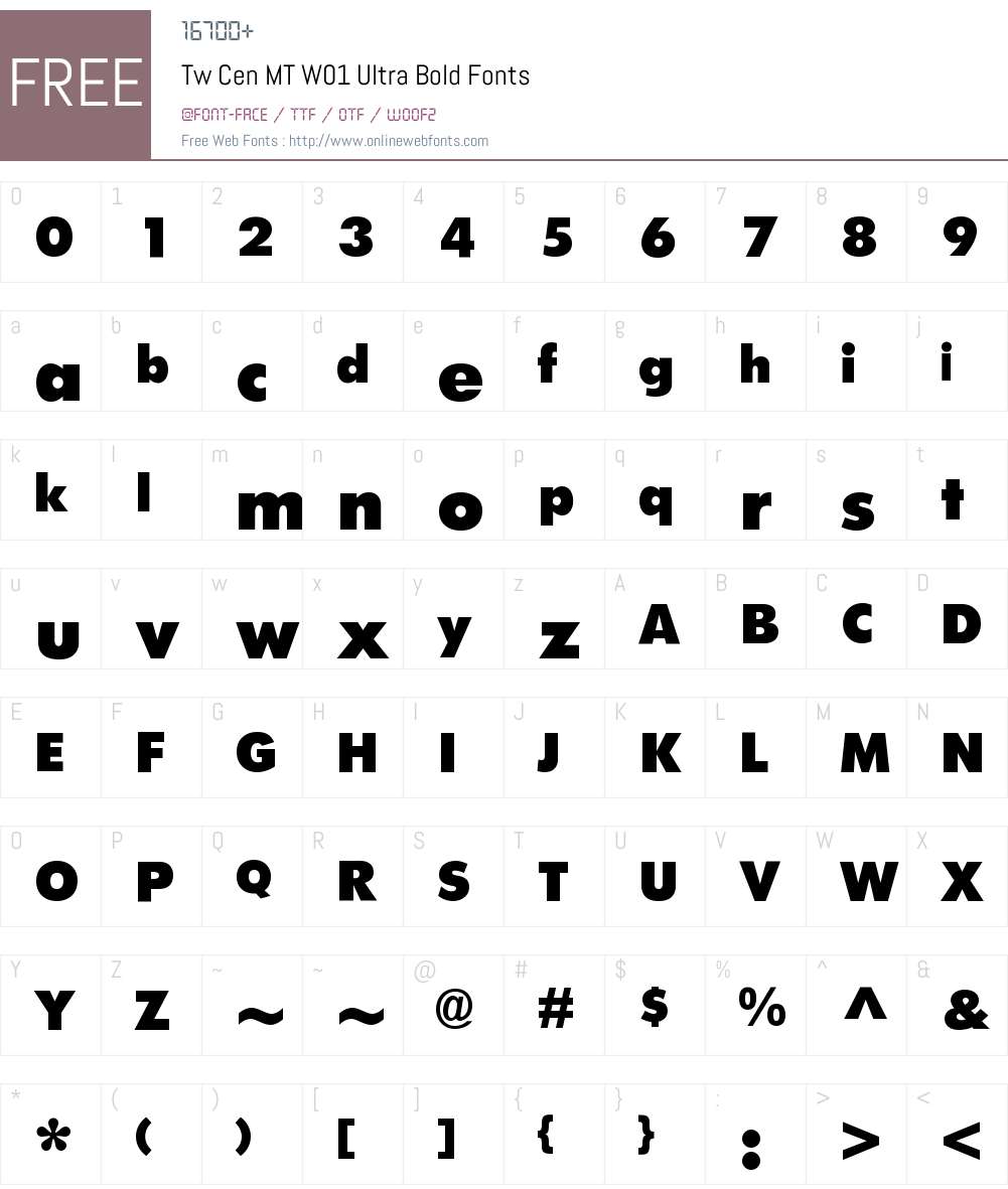 Tw Cen MT W01 Font Screenshots