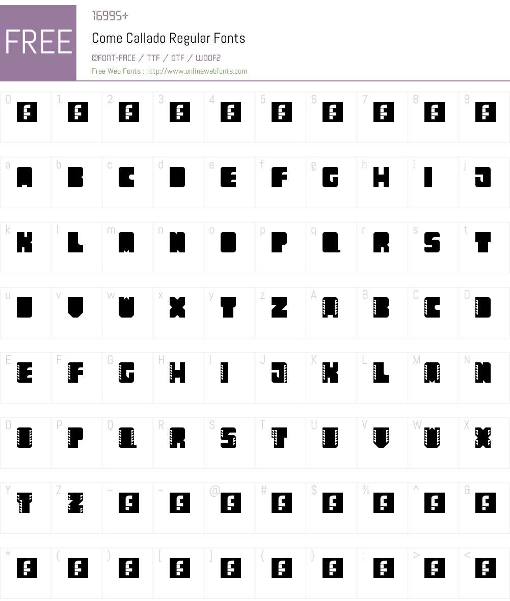 Come Callado Font Screenshots