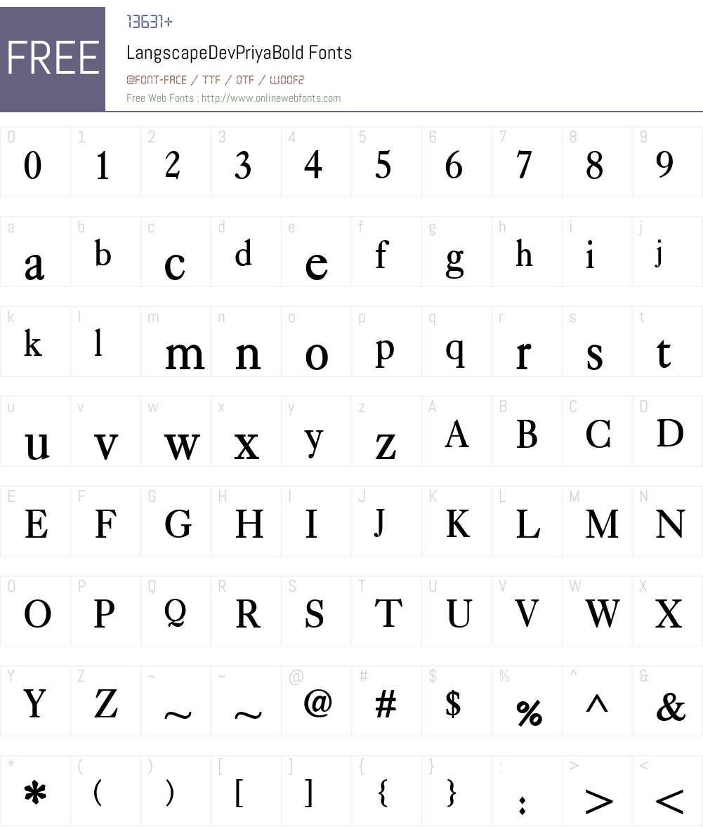 LangscapeDevPriya Font Screenshots