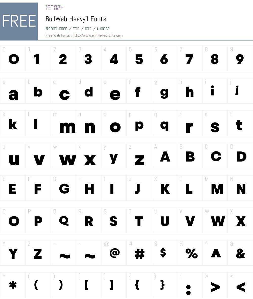 BullWeb-Heavy1 Font Screenshots