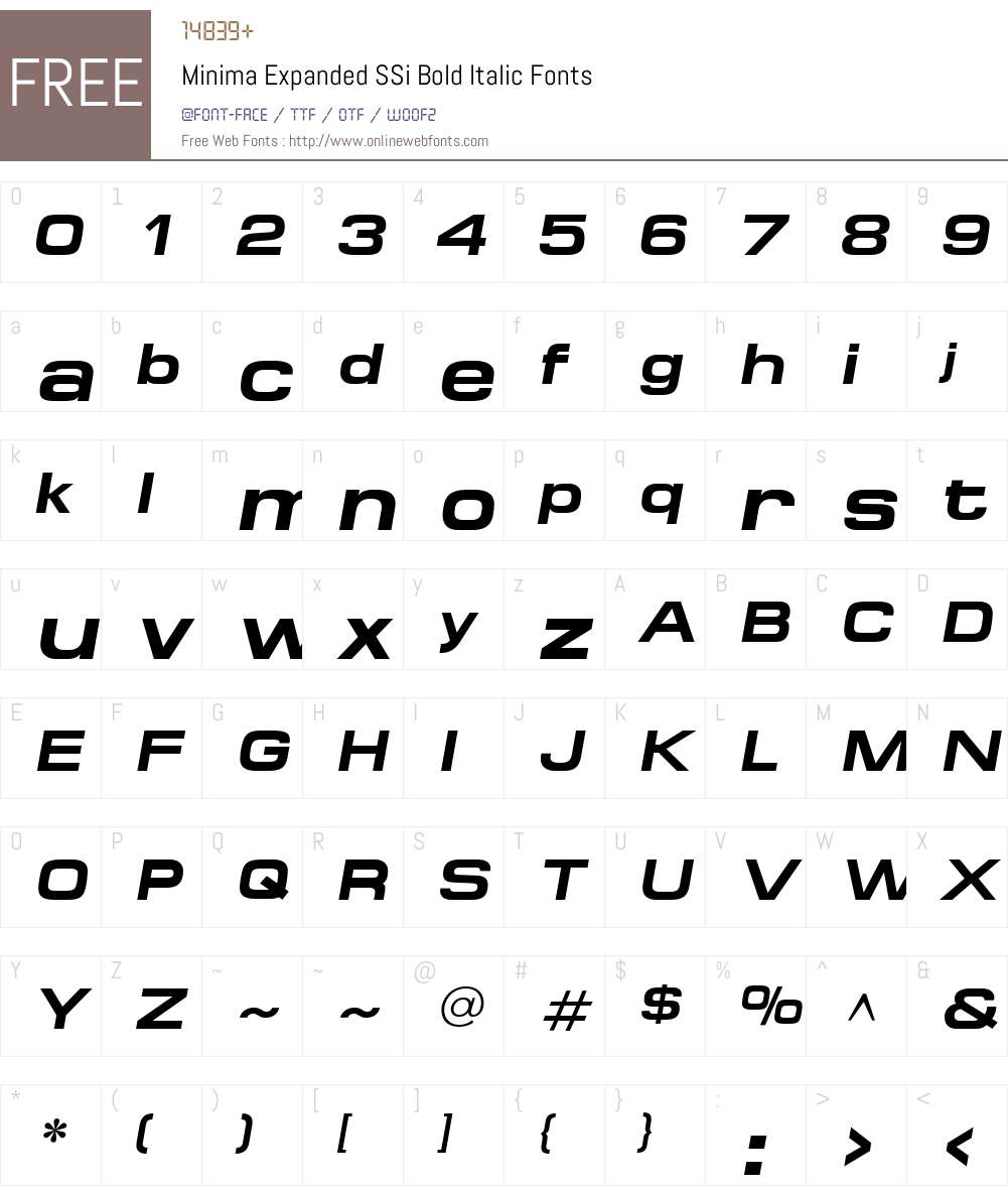 Minima Expanded SSi Font Screenshots