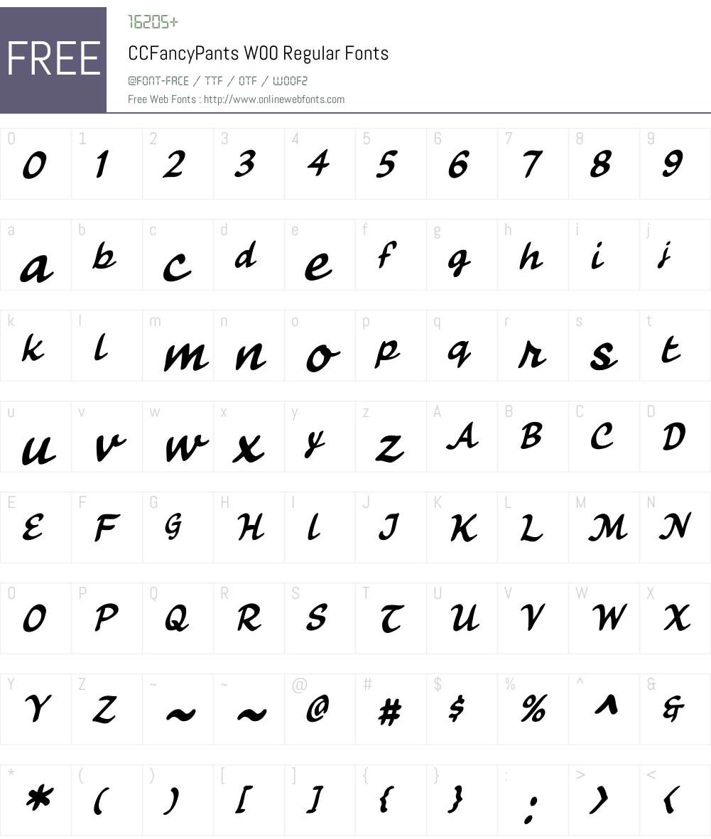 CCFancyPantsW00-Regular Font Screenshots