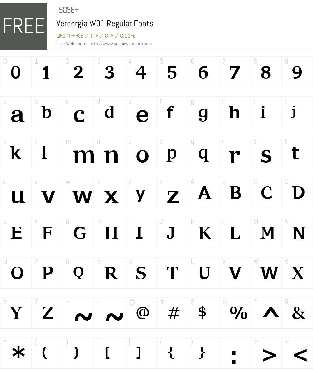 VerdorgiaW01-Regular Font Screenshots