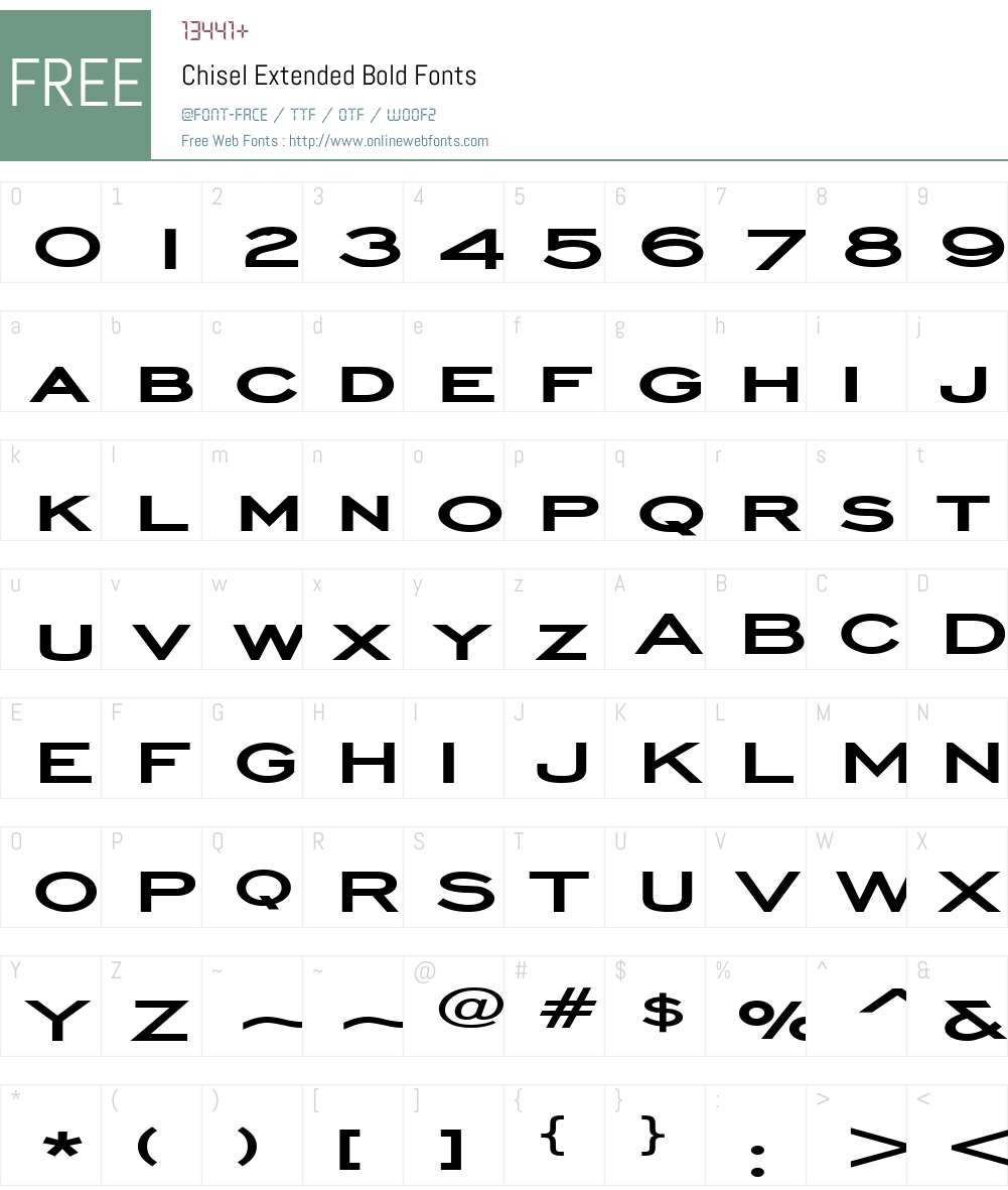 Chisel Extended Font Screenshots