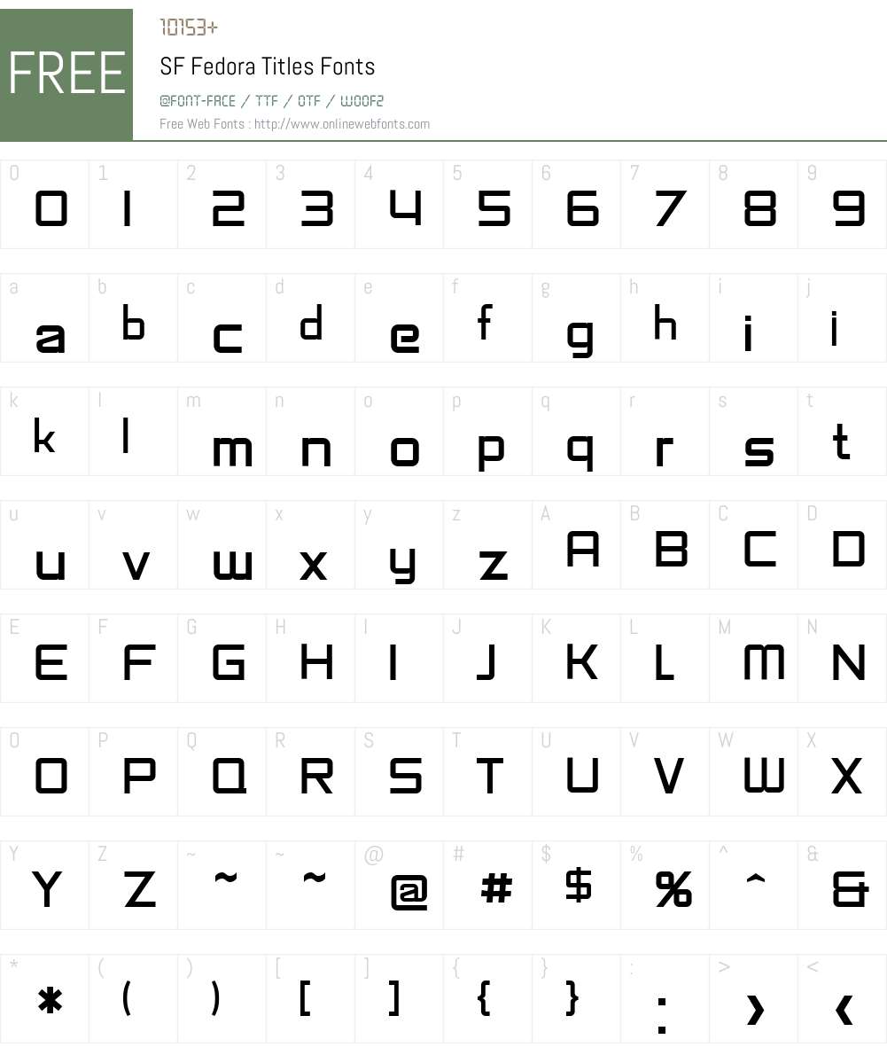 SF Fedora Titles Font Screenshots
