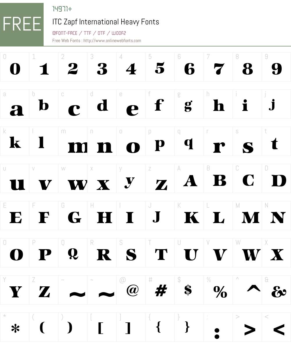 ITC Zapf International Font Screenshots