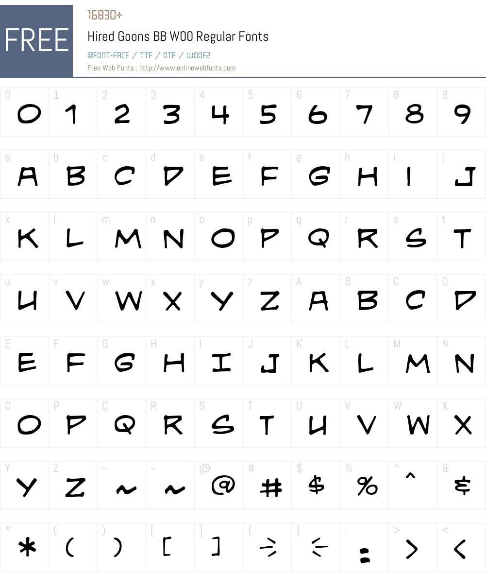 Hired Goons BB Font Screenshots