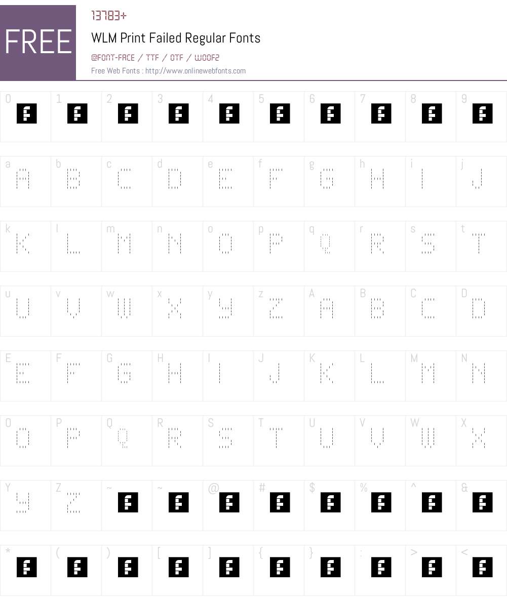 WLM Print Failed Font Screenshots