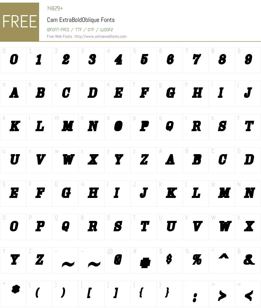 Cam Font Screenshots