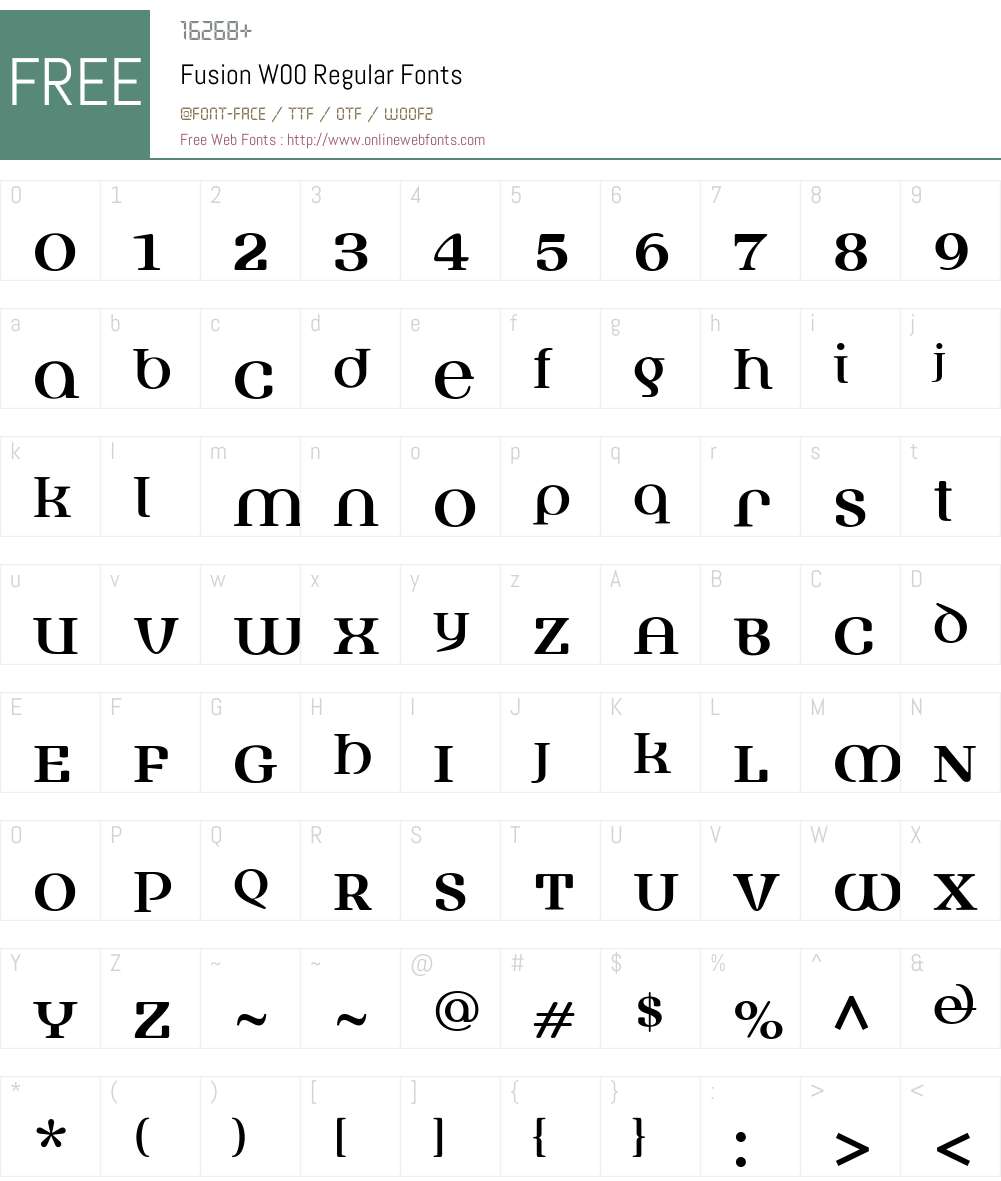 FusionW00-Regular Font Screenshots