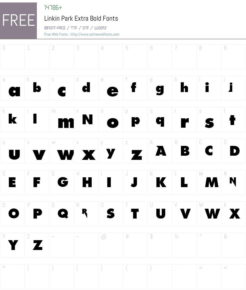 Linkin Park Font Screenshots