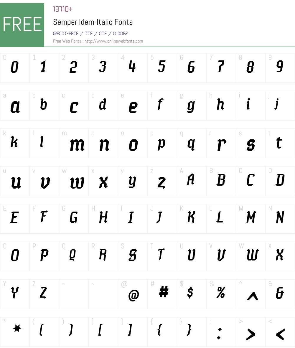 Semper Idem Font Screenshots