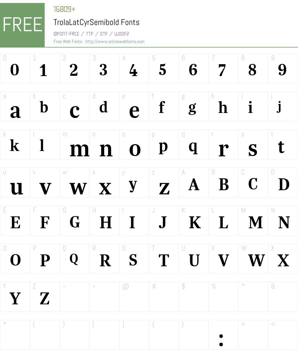 Trola LatCyr Semibold Font Screenshots