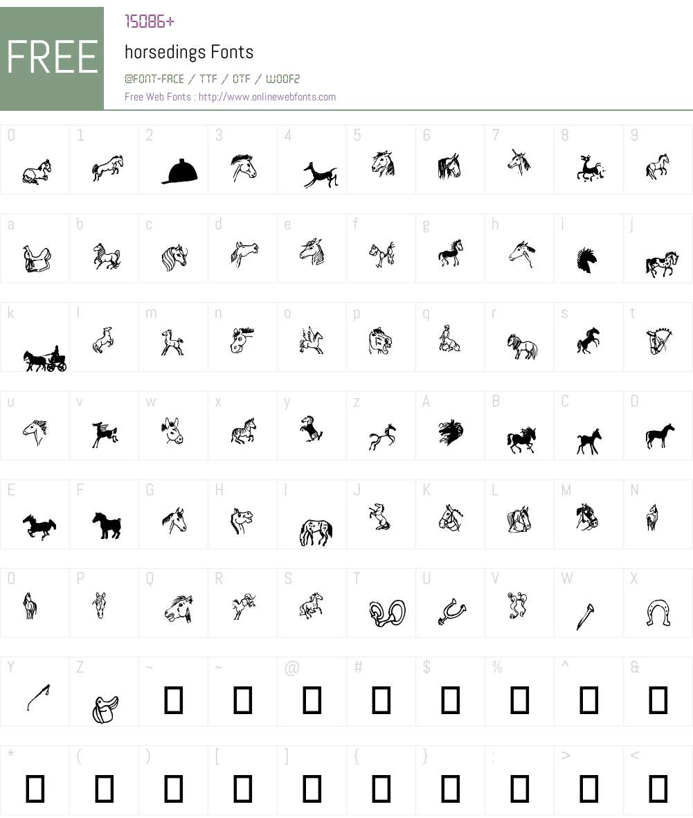 horsedings Font Screenshots