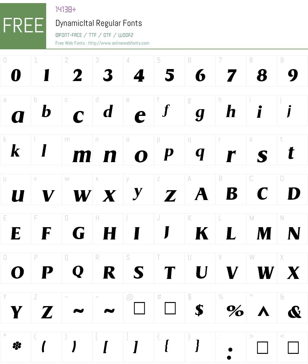 DynamicItal Font Screenshots