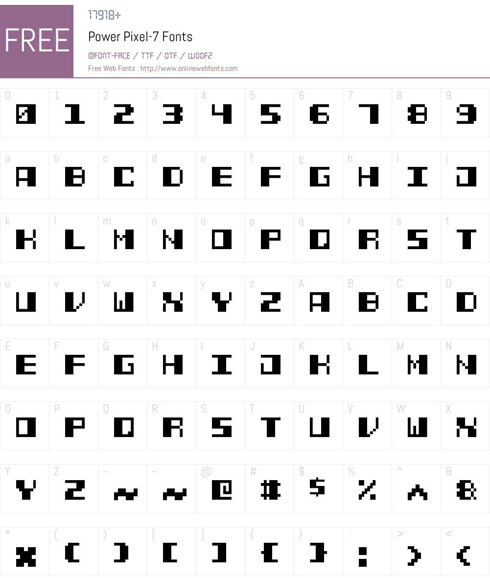 Power Pixel-7 Font Screenshots