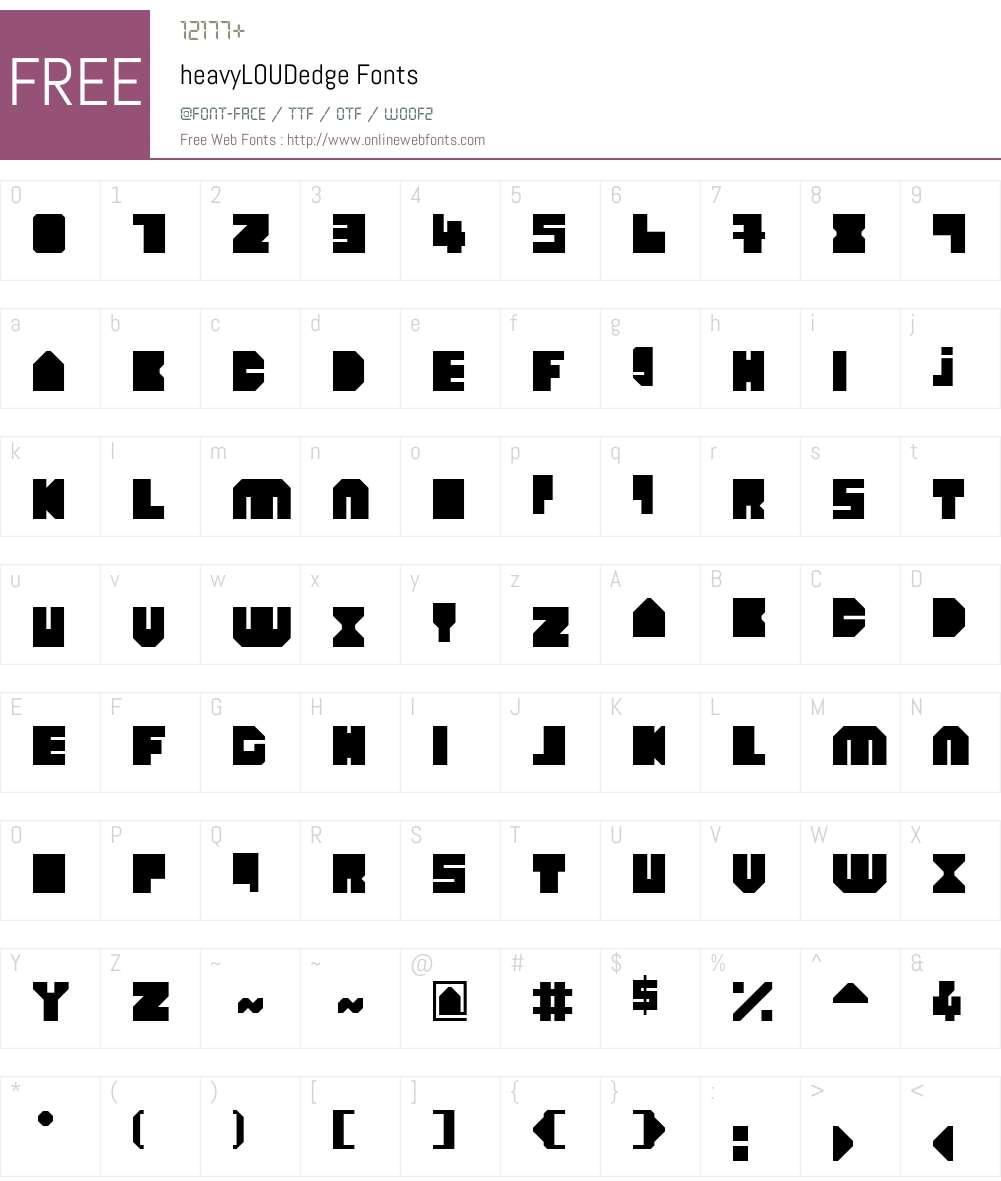 heavyLOUDedge Font Screenshots