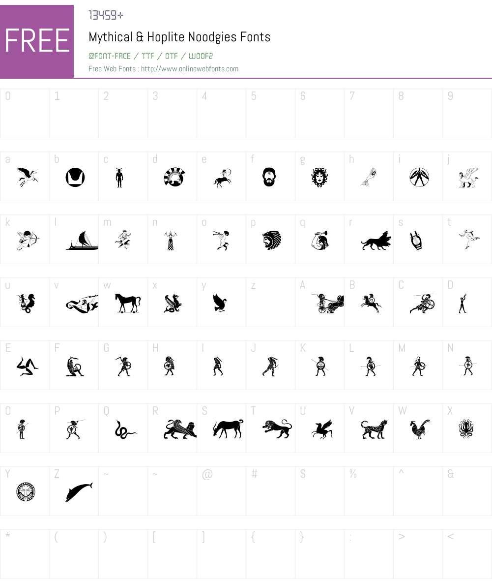 Mythical & Hoplite Noodgies Font Screenshots