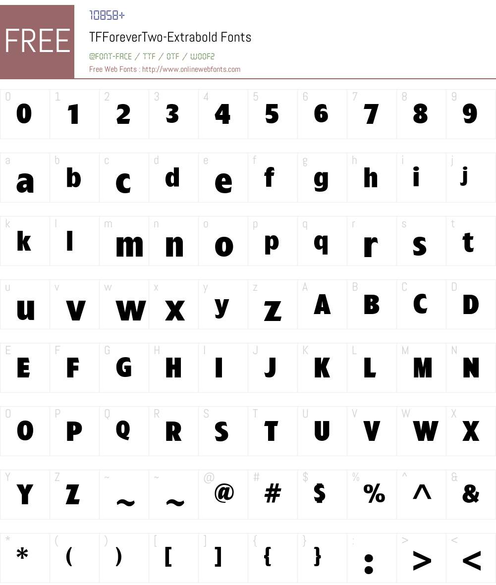TFForeverTwo Font Screenshots