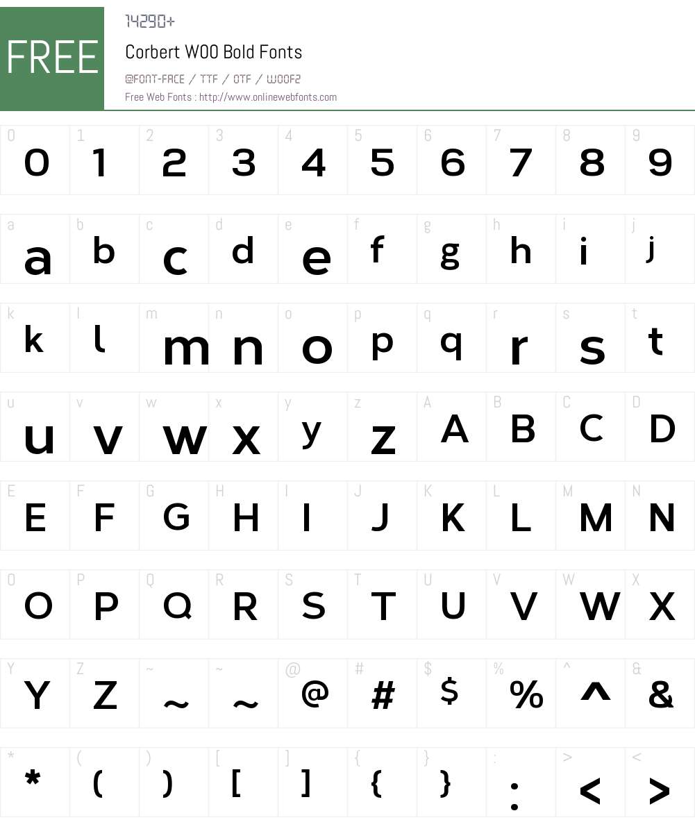 CorbertW00-Bold Font Screenshots
