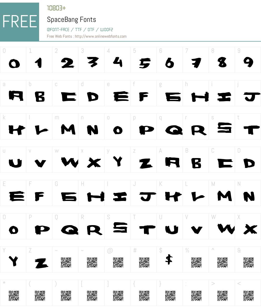 SpaceBang Font Screenshots
