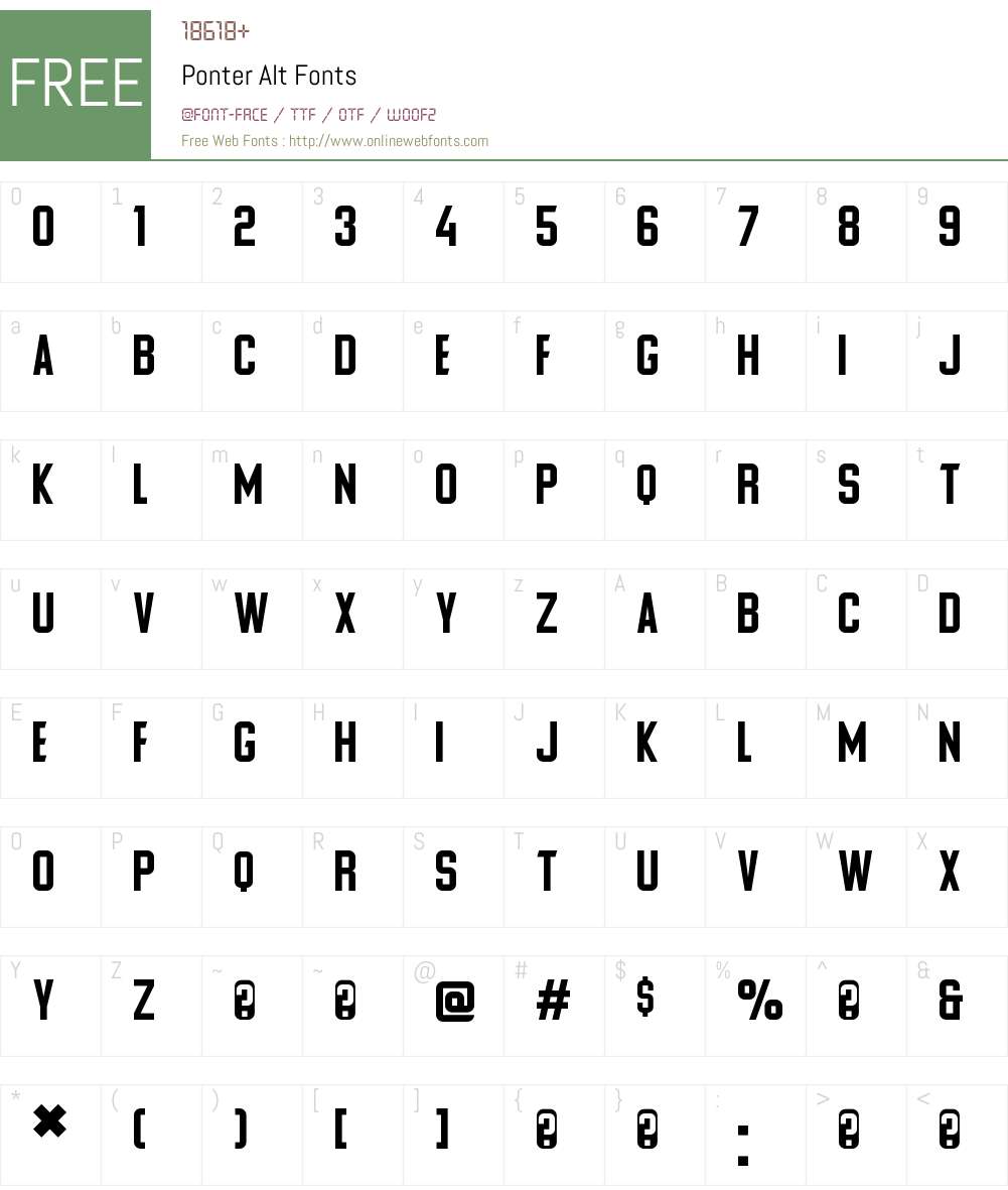Ponter Alt Font Screenshots