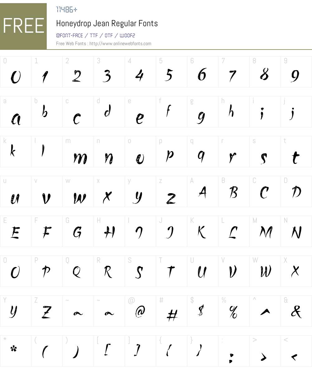 Honeydrop Jean Regular Font Screenshots