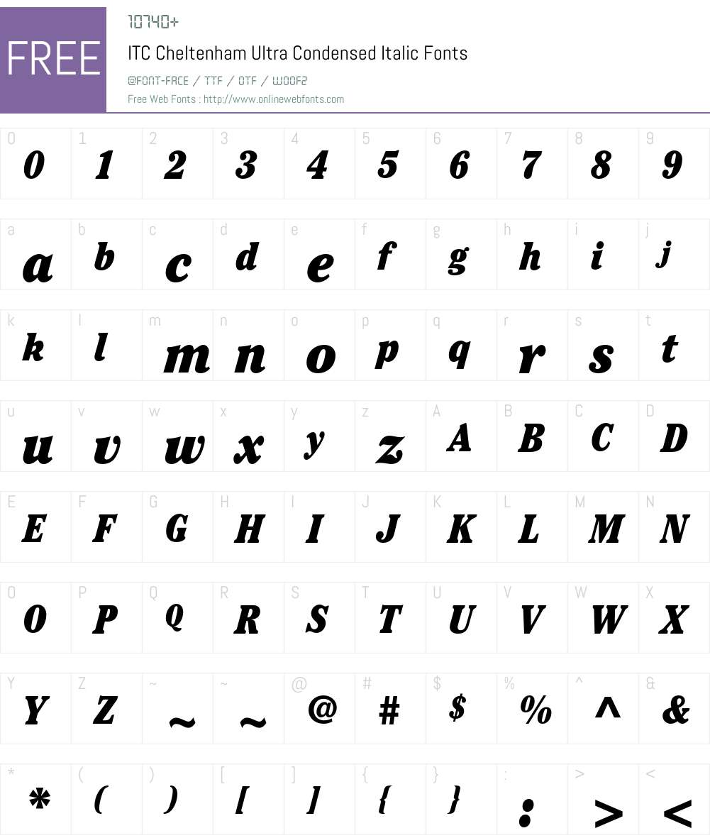 ITC Cheltenham Font Screenshots