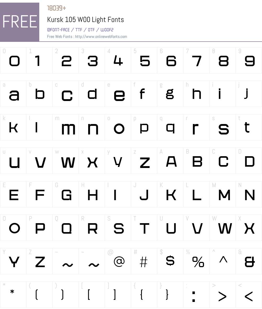 Kursk105W00-Light Font Screenshots