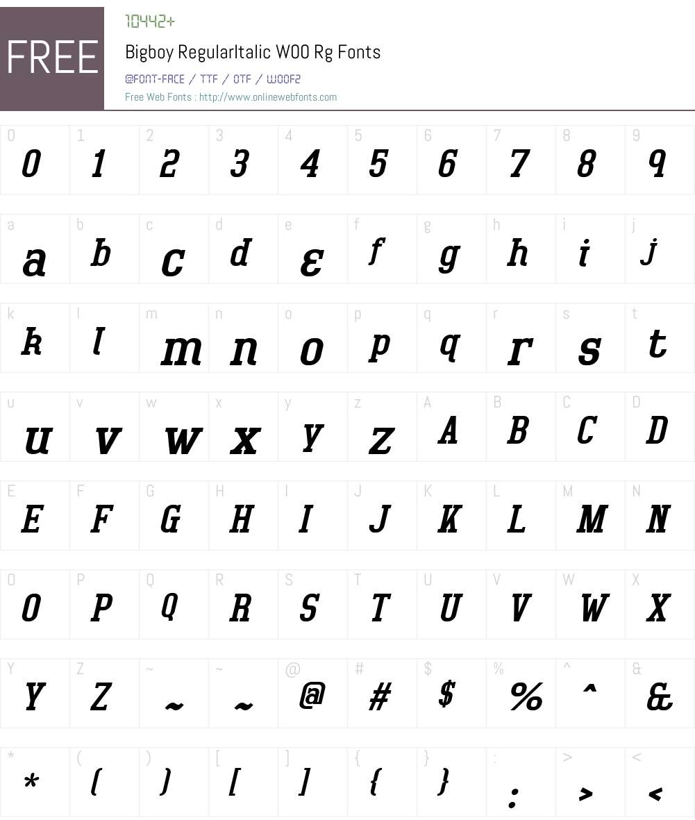 Bigboy Font Screenshots