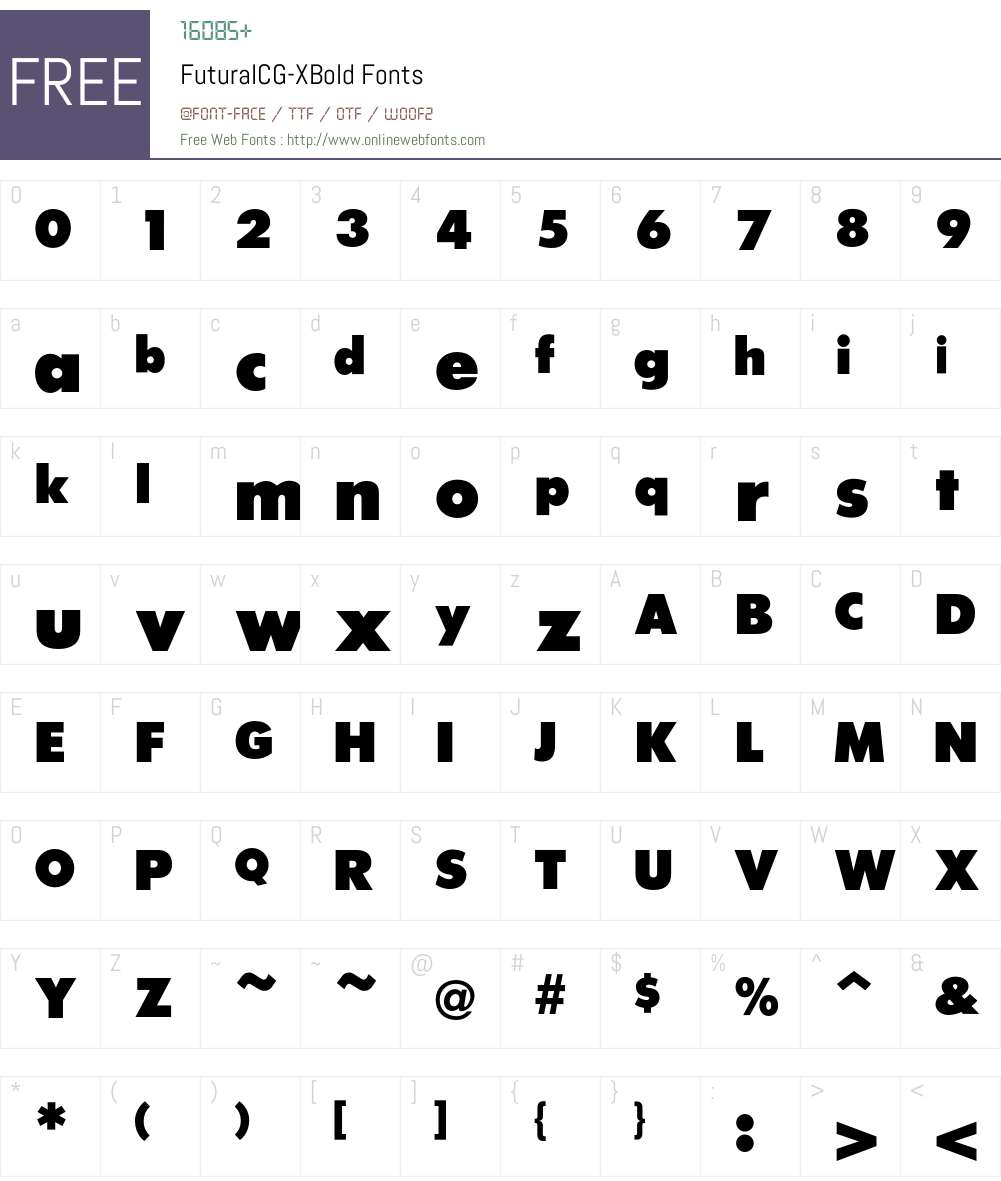 FuturaICG Font Screenshots