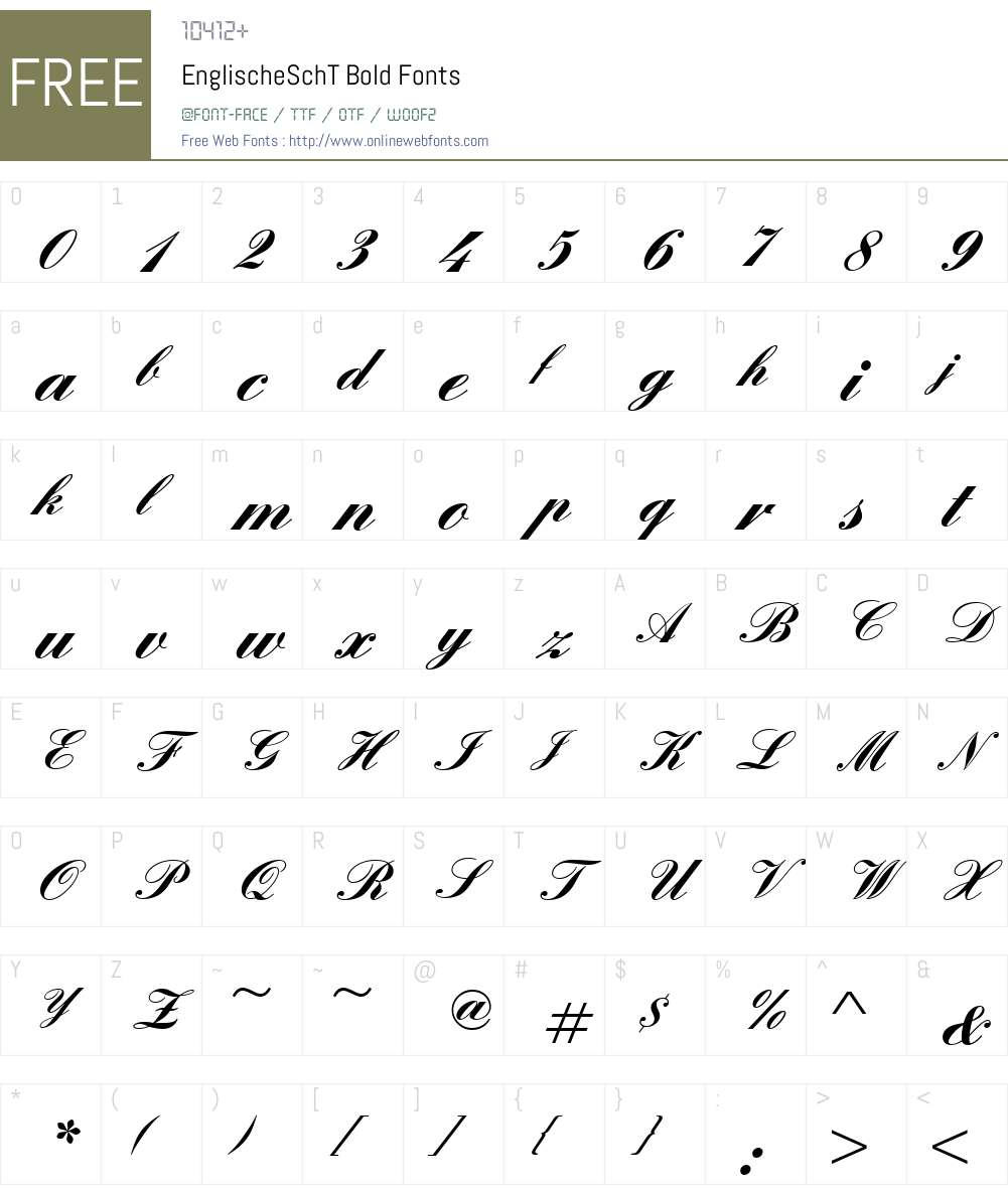 EnglischeSchT Font Screenshots