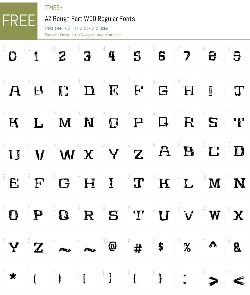 AZRoughFartW00-Regular Font Screenshots